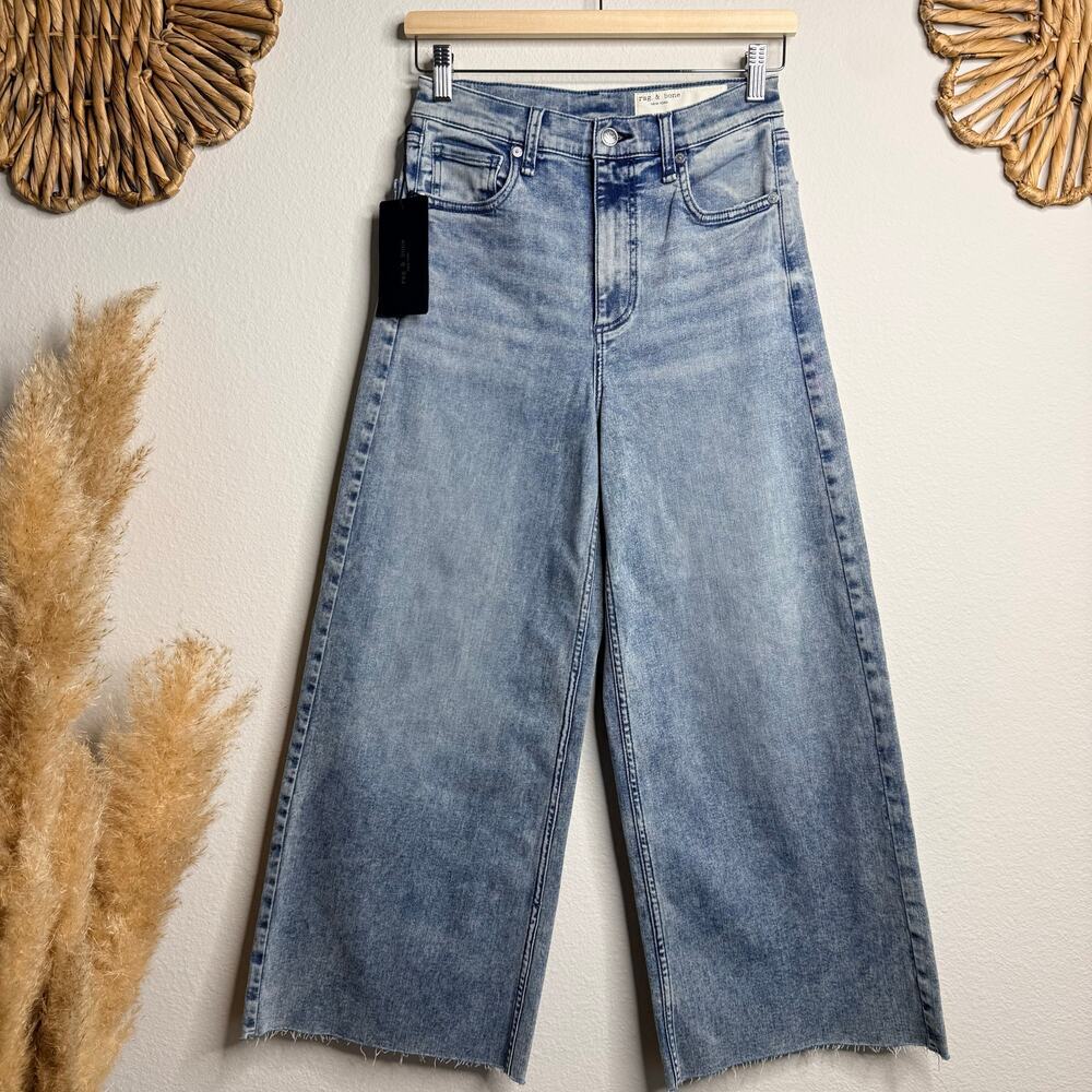 Rag & Bone wide-leg jeans crop ankle high-rise 26 - Picture 3 of 9